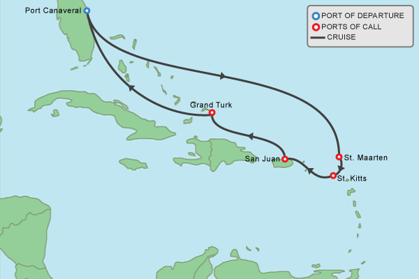 Eastern Caribbean Cruise Map 8 Night Eastern Caribbean On Carnival Magic | Cruise With Points